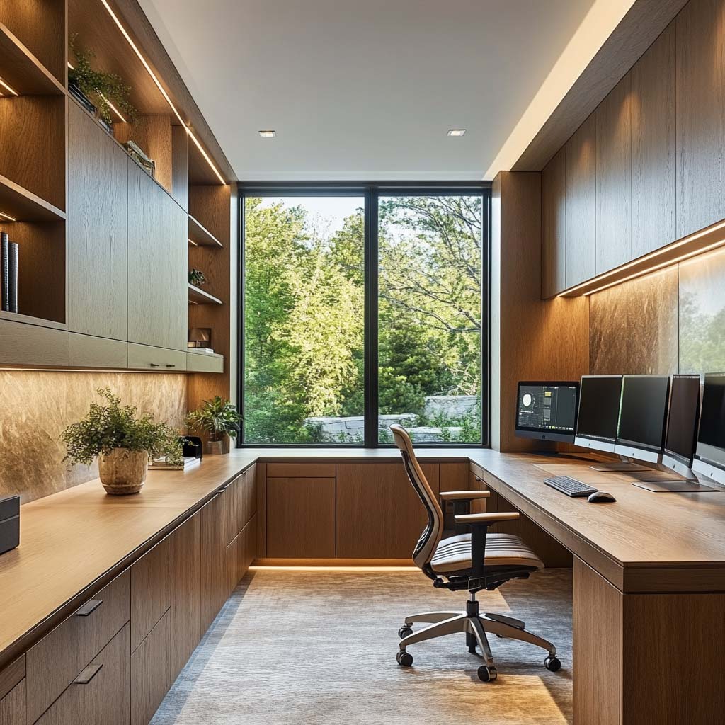 Custom Home Office Workspace